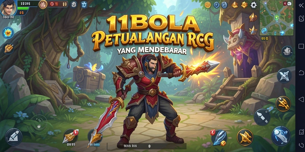 Tampilan gameplay 11BOLA yang menawan dengan pertarungan yang seru.