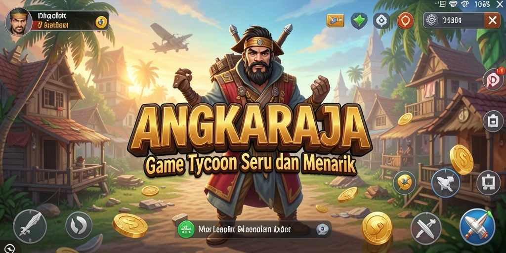 Tangkapan layar gameplay ANGKARAJA dengan elemen Tycoon yang menarik.