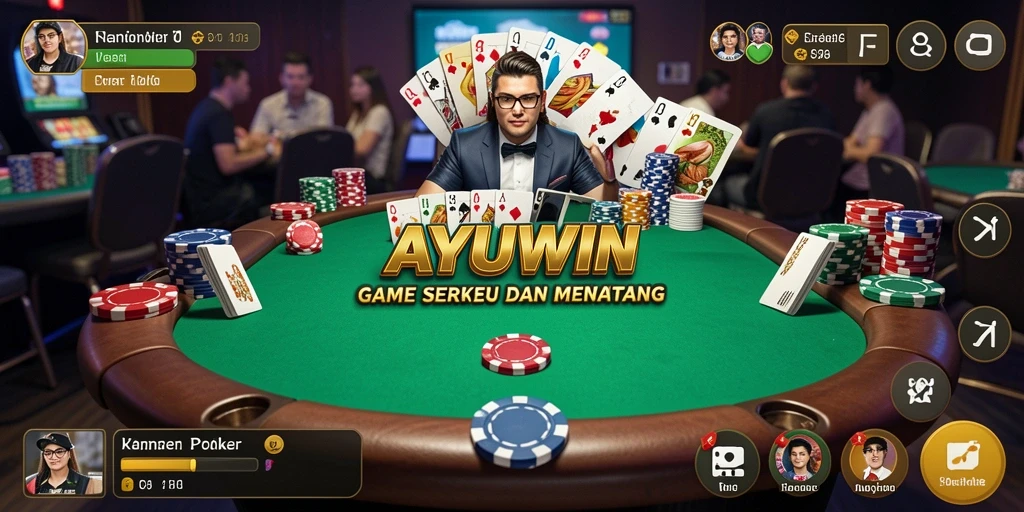 Screenshot AYUWIN menampilkan aksi seru permainan poker.