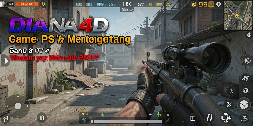 Tampilan gameplay mendebarkan dari DIANA4D yang menampilkan aksi FPS.