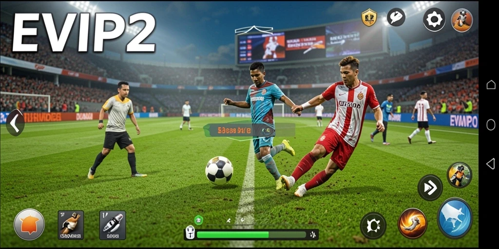 Tampilan gameplay menarik dari EVIP2 dengan pemain yang bergerak dinamis.