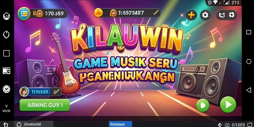 Tampilan gameplay KILAUWIN dengan lagu-lagu menarik dan interaksi seru.