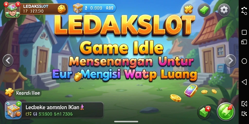 Tampilan gameplay LEDAKSLOT dengan grafis menarik dan fitur Idle.