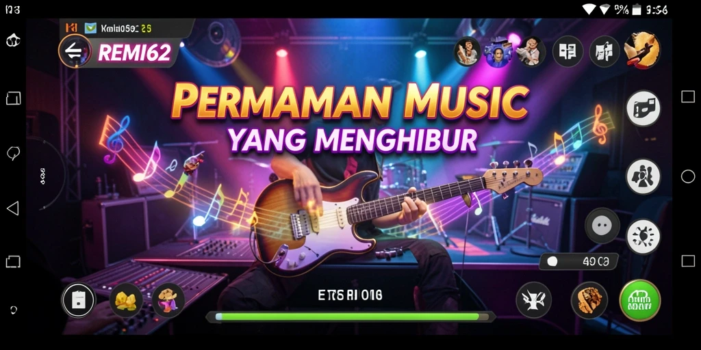 Tampilan gameplay menarik dari REMI62 yang menyajikan musik.