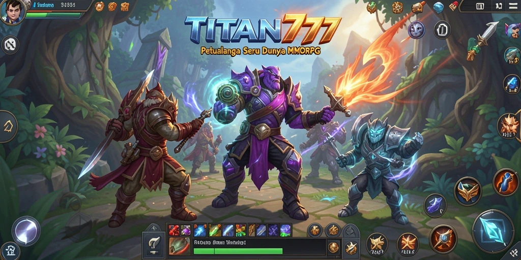 Gameplay seru di dunia fantasi MMORPG TITAN777.